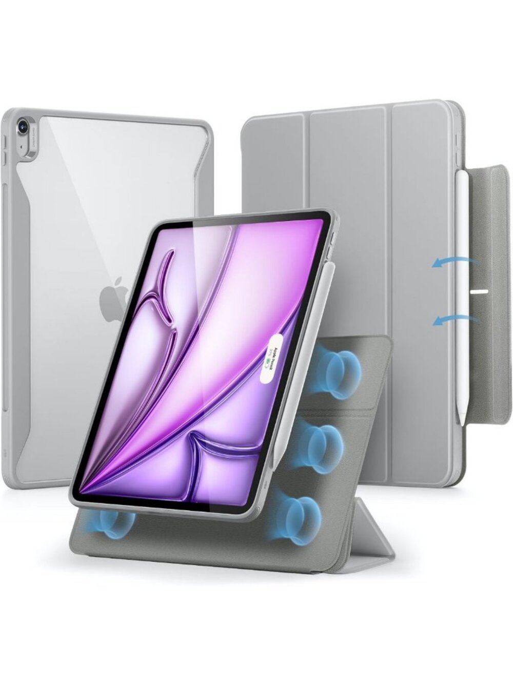 360° Rebound Case for iPad Air 13" - Slim, Lightweight, Grey, Shockproof